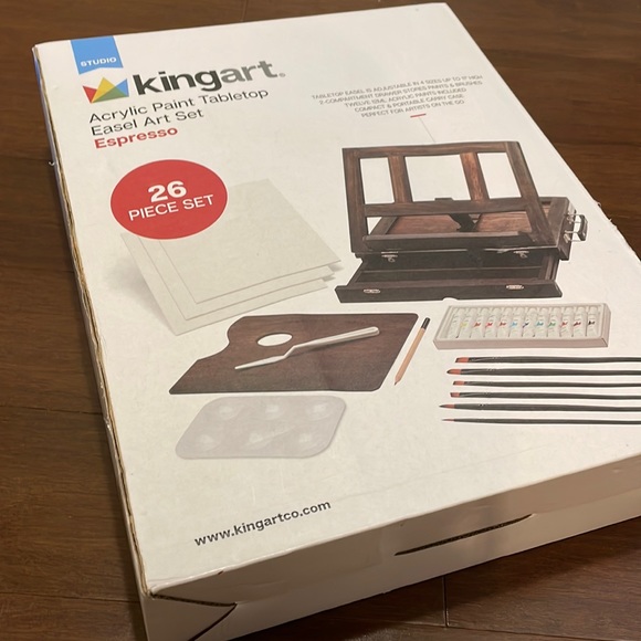 kingart Art Kingart Acrylic Paint Tabletop Easel Art Set In